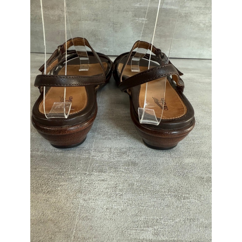 Dansko Brown Strappy Leather Slingback Sandals - Picture 6 of 8